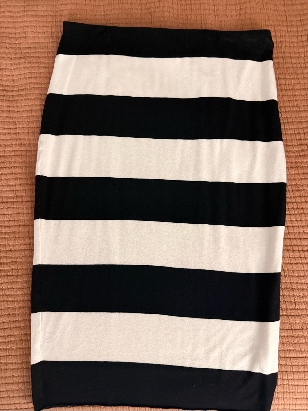 Vince Camuto Black and White Horizontal Stripe Pencil Skirt